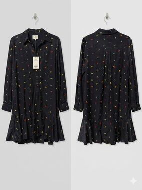Tuckernuck Navy Embroidered Callahan Shirt Dress